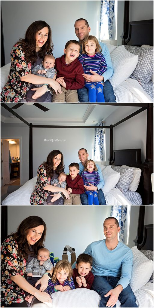 Lifestyle family portraits for family of five by MJP in Charlotte area 