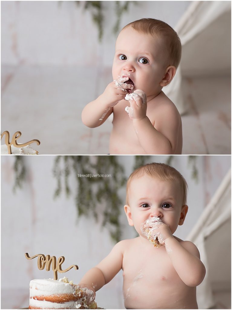 Cake smash portraits for baby boy 