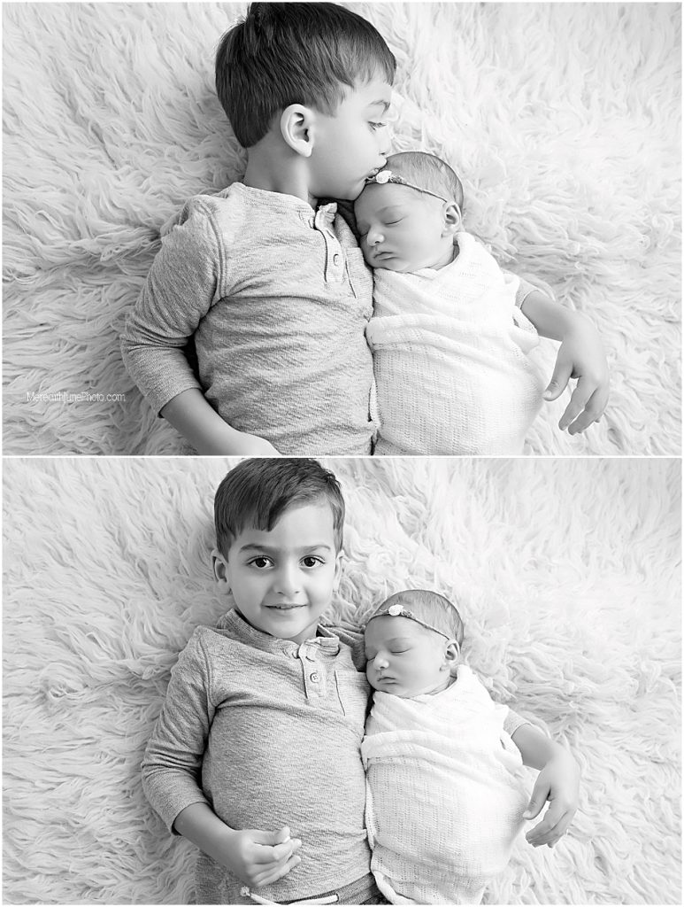 Newborn with sibling photos by MJP in Charlotte NC