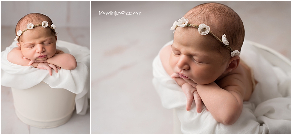 Newborn baby girl photos by Meredith June Photography