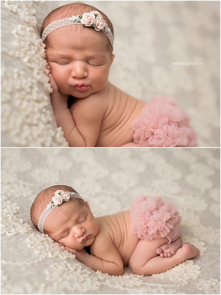 Newborn baby girl photos in Charlotte area by Meredith June Photography