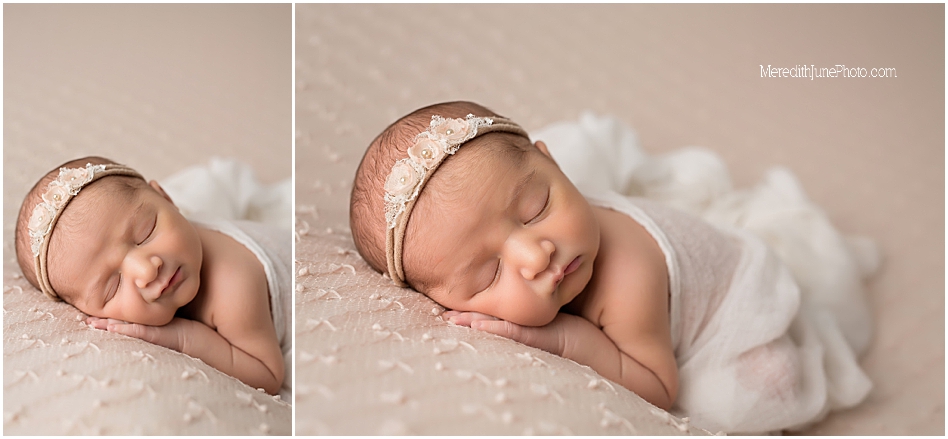 Newborn baby girl portraits by MJP in Charlotte NC 