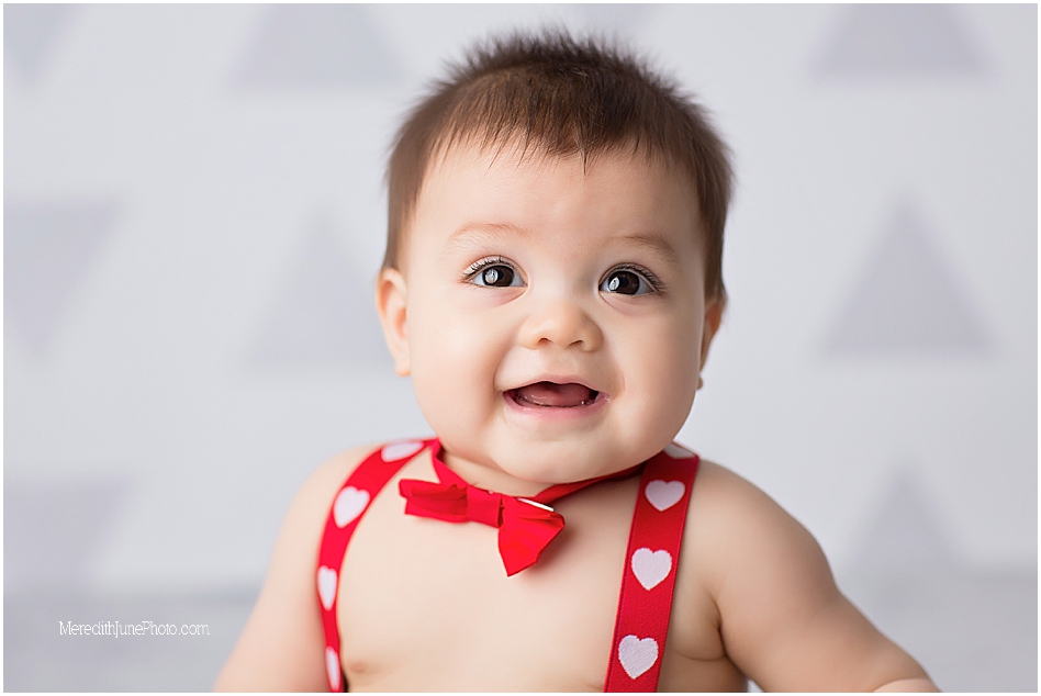 Valentines day photos for baby boy by Meredith June Photography 