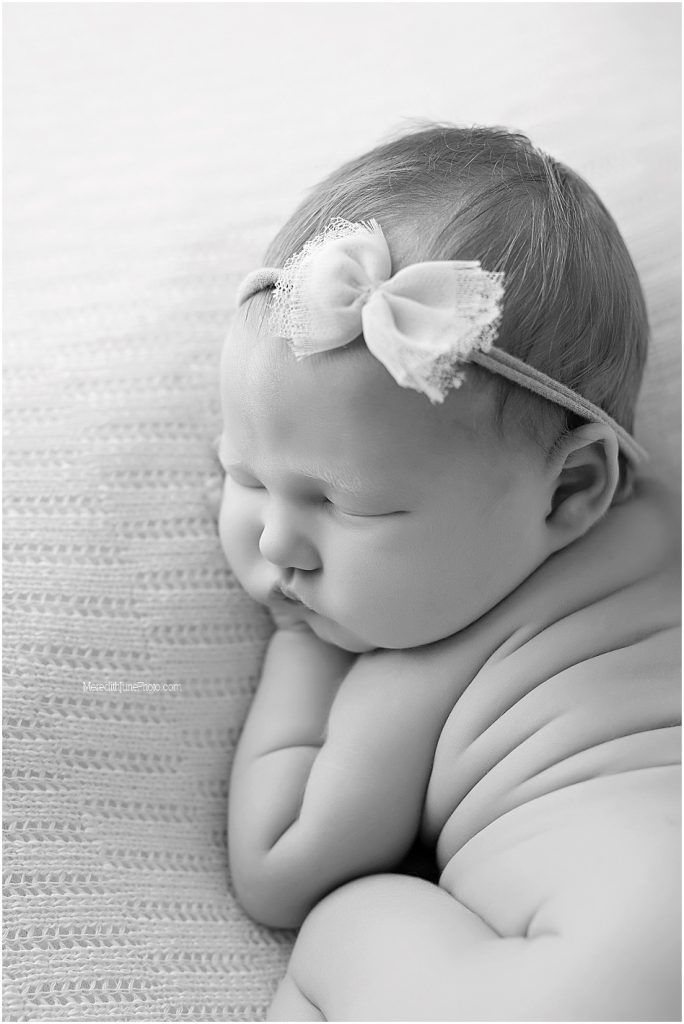 Newborn baby girl photo session in Charlotte NC at Meredith June Photography