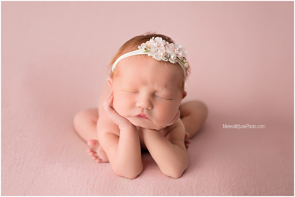 Newborn baby girl portraits by MJP in Charlotte area