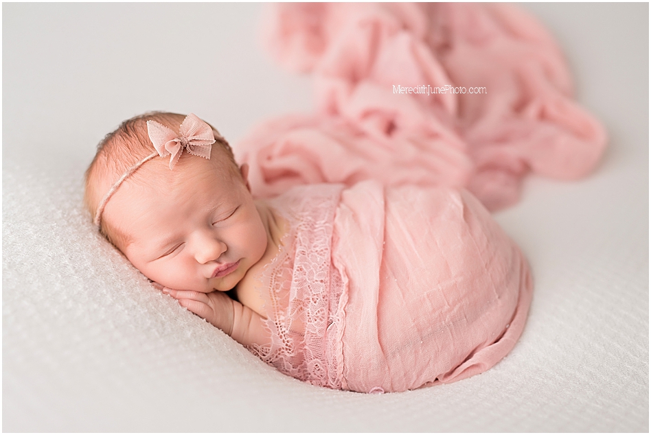 Infant baby girl pictures at MJP studios in Charlotte NC