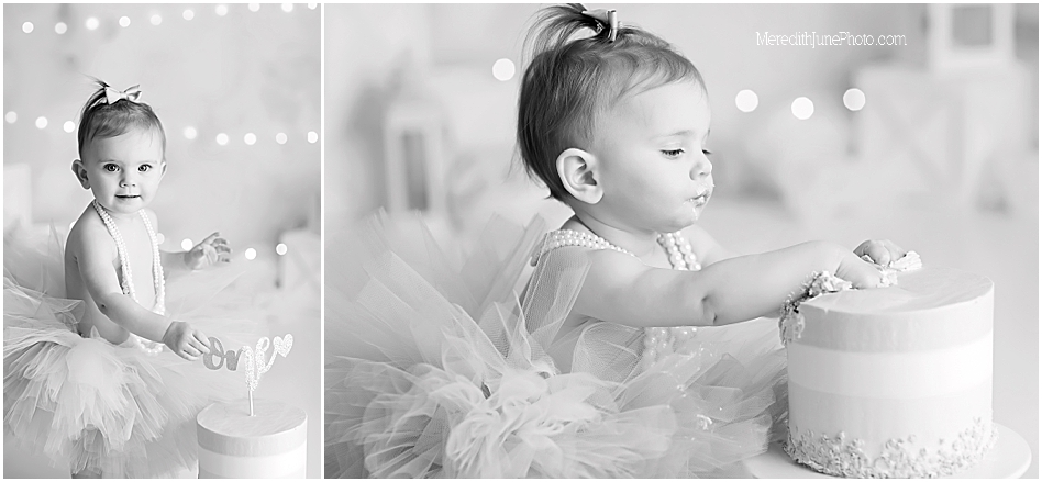Baby girl one year portraits by Meredith June Photography in Charlotte NC