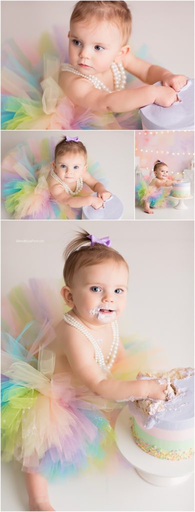 Cake smash photos for baby girl 