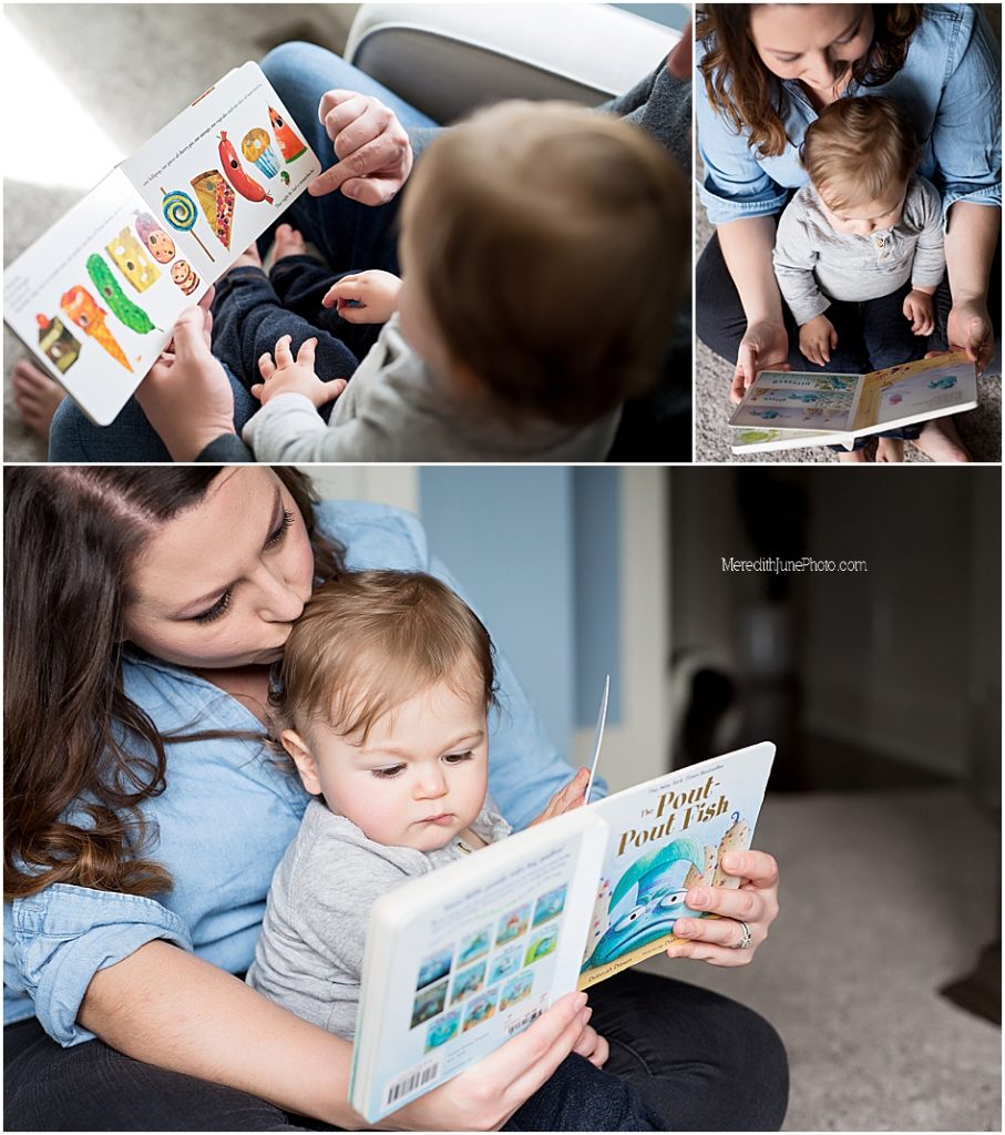 One year photos and lifestyle session by Meredith June Photography 