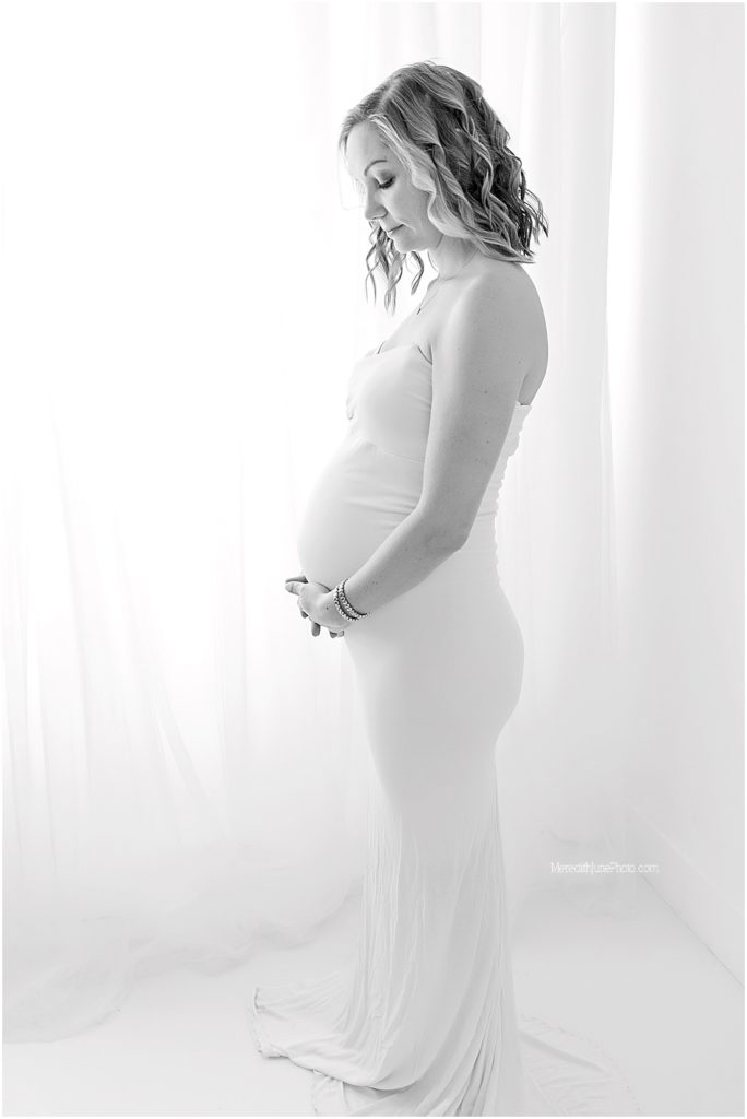 Black and white maternity photos by MJP in Charlotte NC