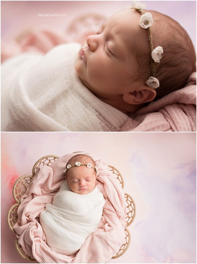 colorful newborn picture ideas by Meredith June Photography in Charlotte NC