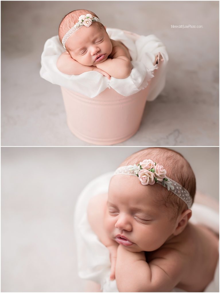 Infant baby girl photos with props