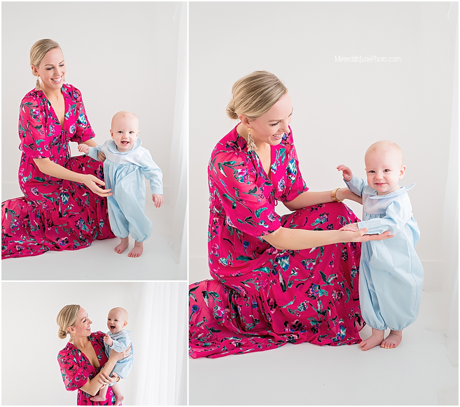 One year pictures for baby boy by Meredith June Photography in Charlotte NC 