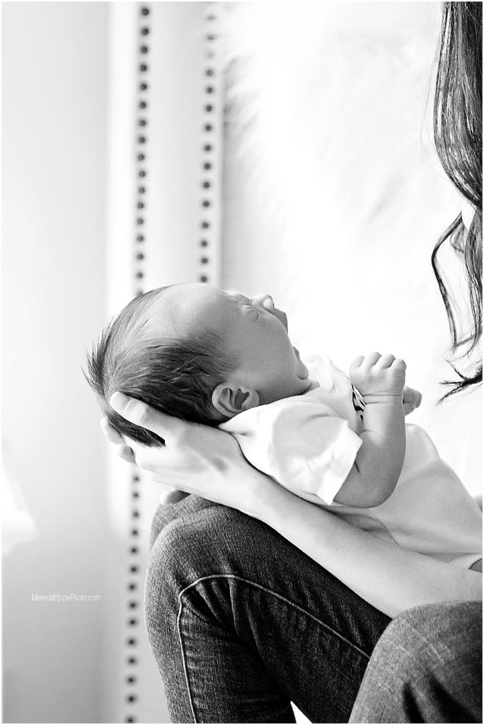 newborn baby boy lifestyle session in Charlotte NC by Meredith June Photography 
