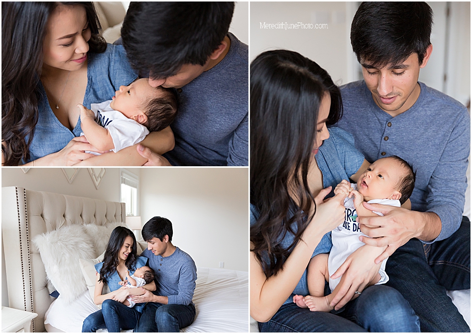 in home newborn session for family of three by Meredith June Photography 