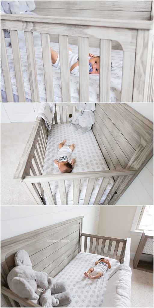 newborn baby in crib photo ideas 