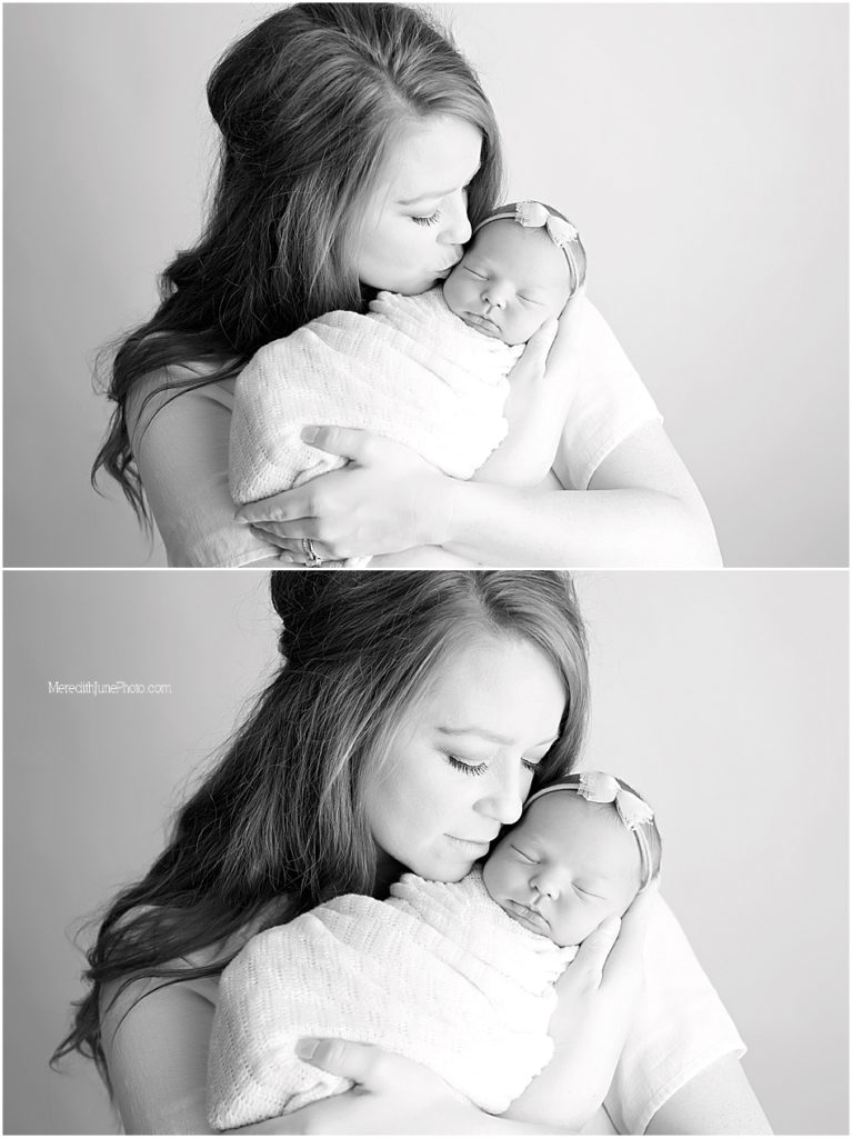 baby girl and mom photos at charlotte photography studio