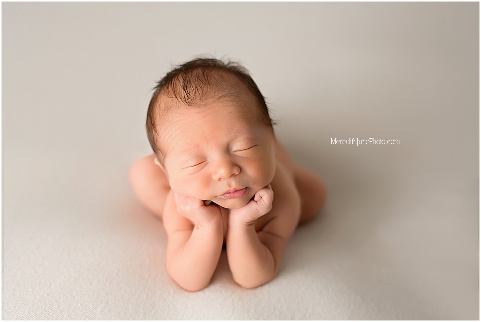 newborn mini session for baby boy at Meredith June Photography in Charlotte area