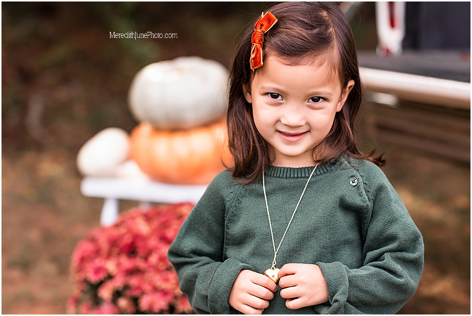 fall photos for baby girl in Charlotte area 