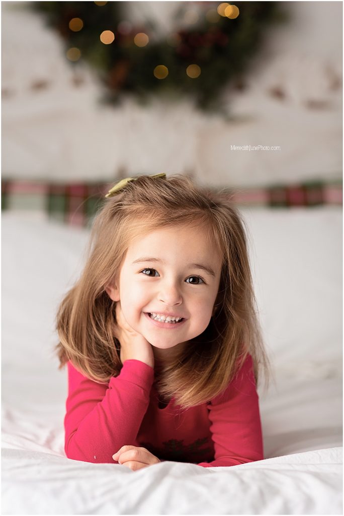 Christmas photo session for child in Charlotte area by MJP