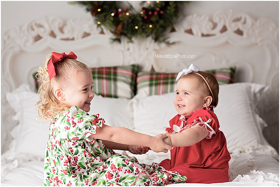 Christmas jammy photo shoot ideas by MJP in Charlotte, NC