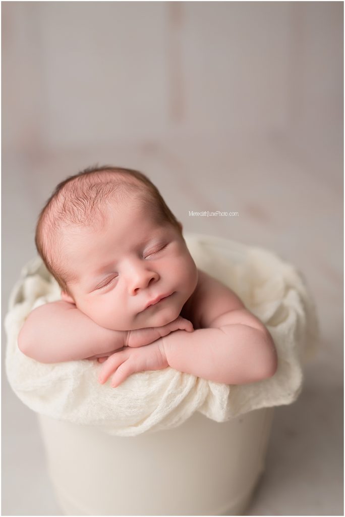 Newborn baby Luke's session at Meredith June Photography in Charlotte NC
