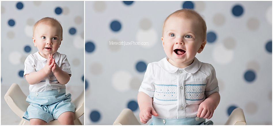 baby boy cake smash photos at Meredith June Photography in Charlotte NC