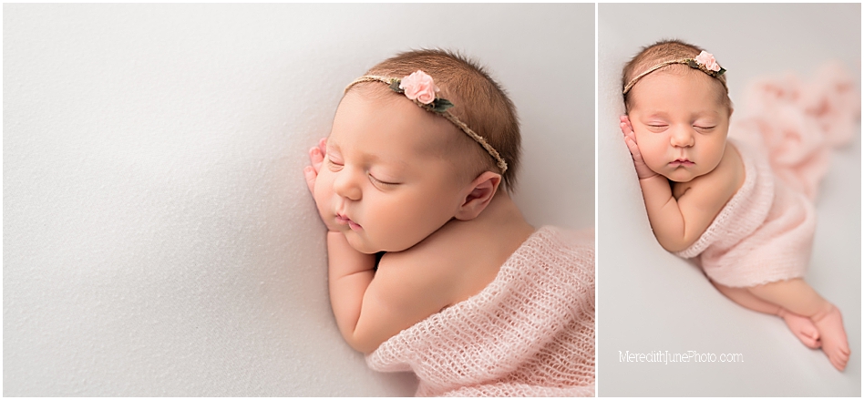 newborn baby girl on white photo ideas 