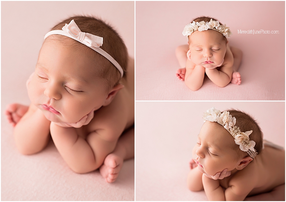 newborn baby girl on pink photo ideas by MJP