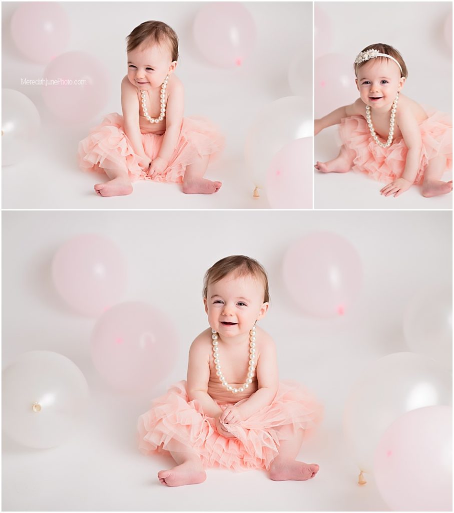 Bright and airy first birthday photos for baby girl by MJP
