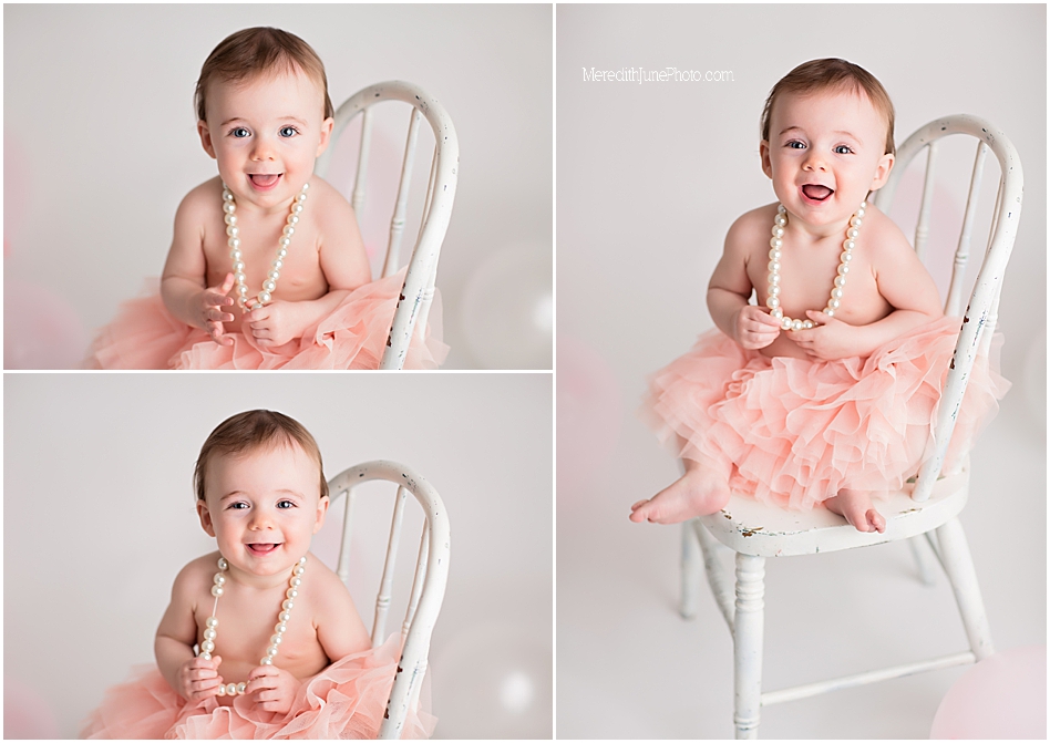baby girl with pearls at Meredith JUne Photography 