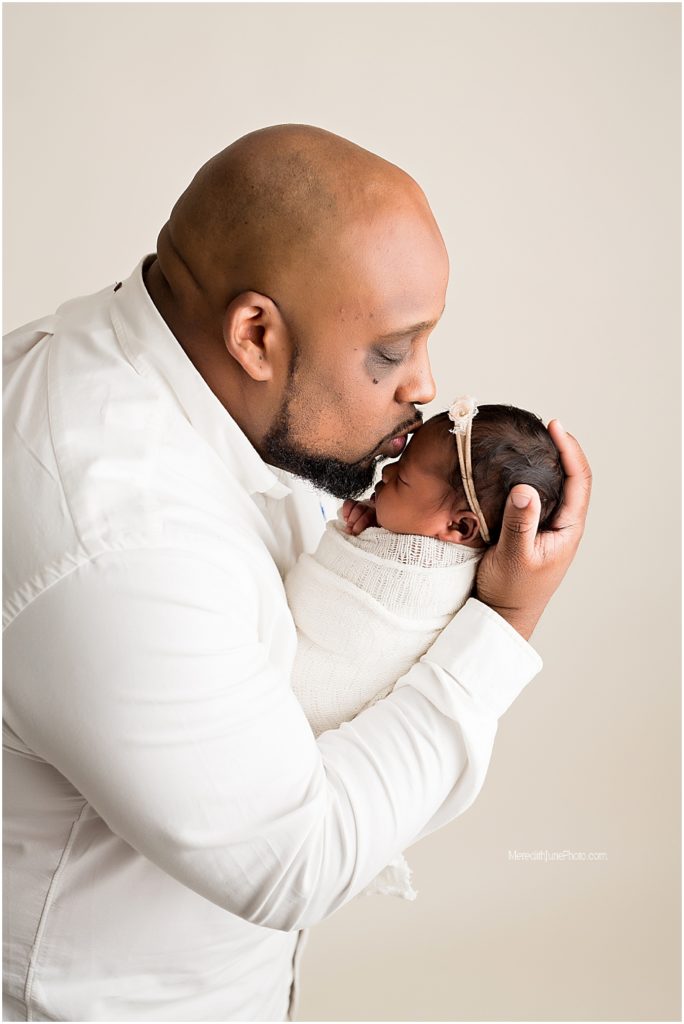 newborn baby girl with dad photo ideas by MJP in Charlotte NC