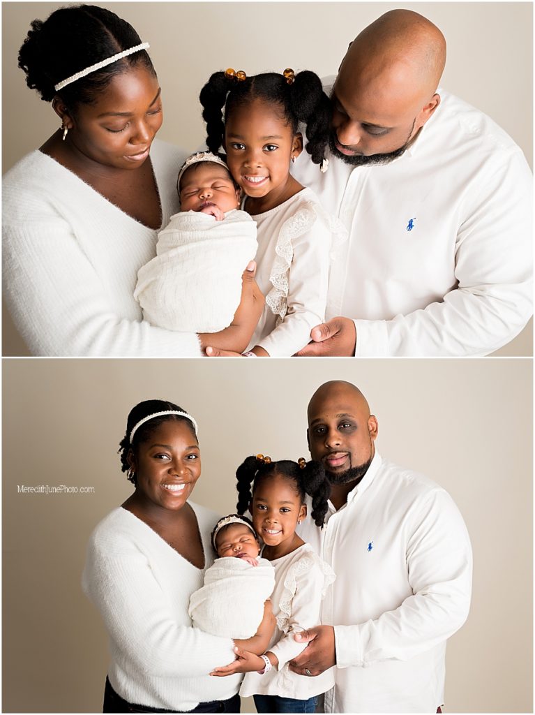 family of four posing ideas by Meredith June Photography in Charlotte NC