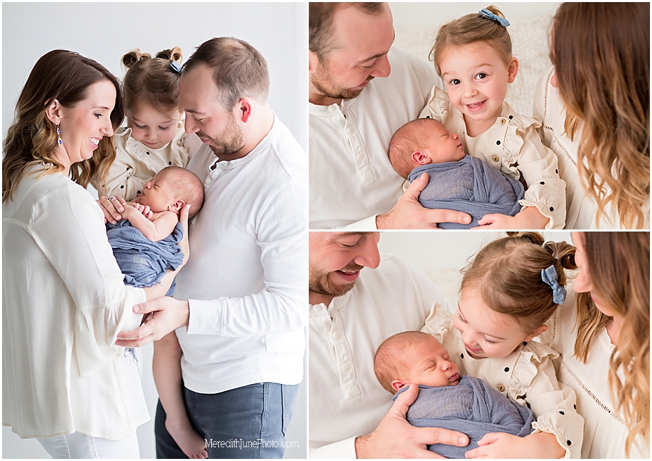 Simple studio session with newborn and family by MJP