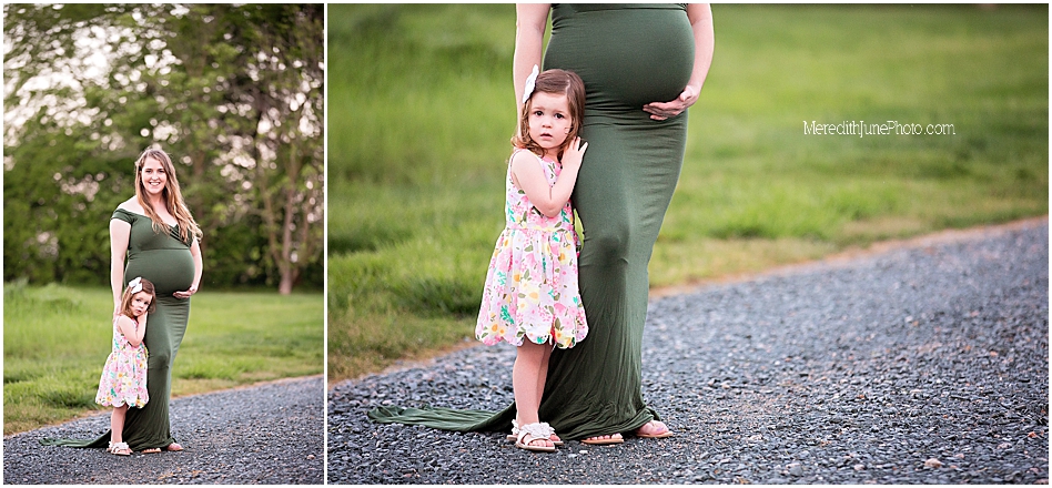 maternity photo session with baby girl in Charlotte NC