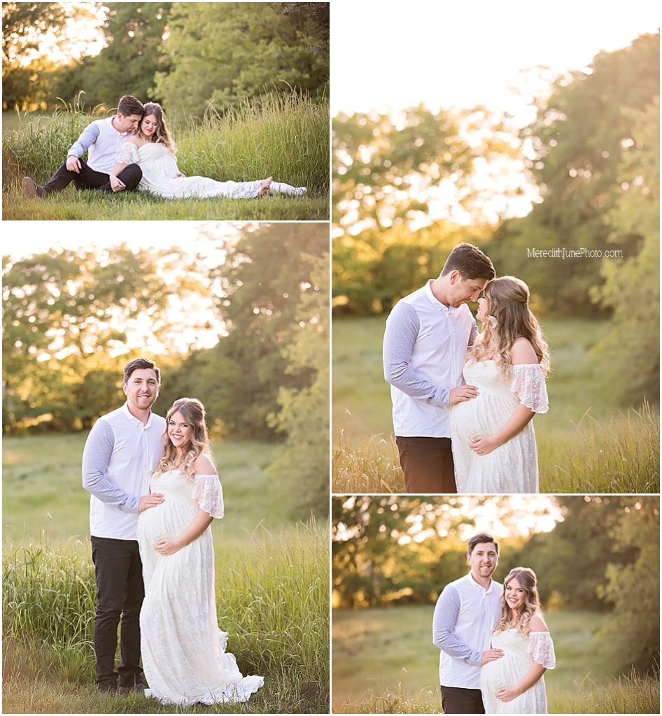 couples outdoor pregnancy photo shoot in Charlotte NC 