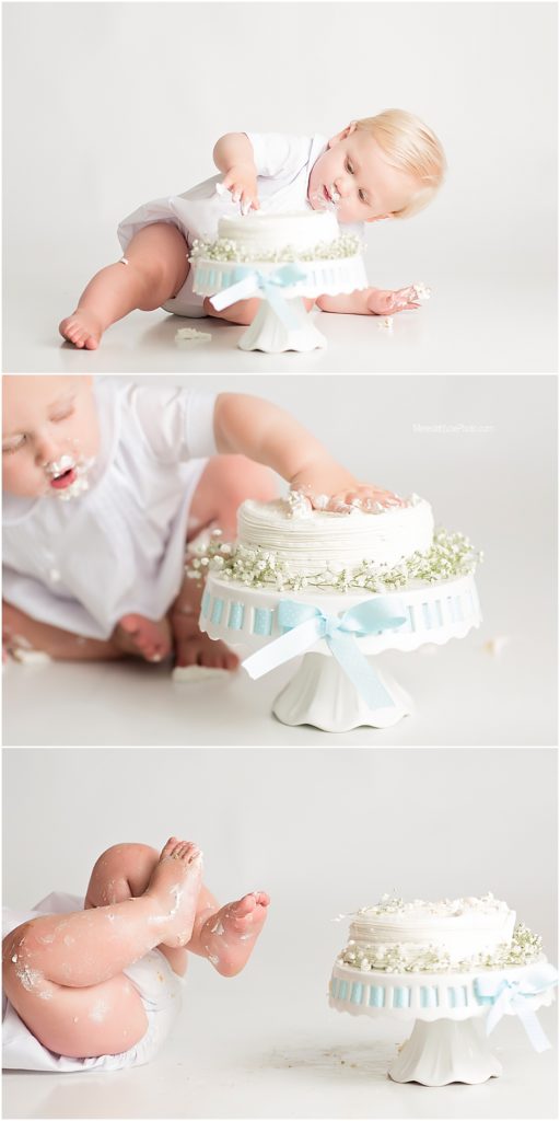 baby boy cake smash photography in Charlotte NC