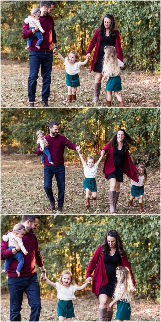 Outdoor fall family photo shoot in Charlotte area by MJP