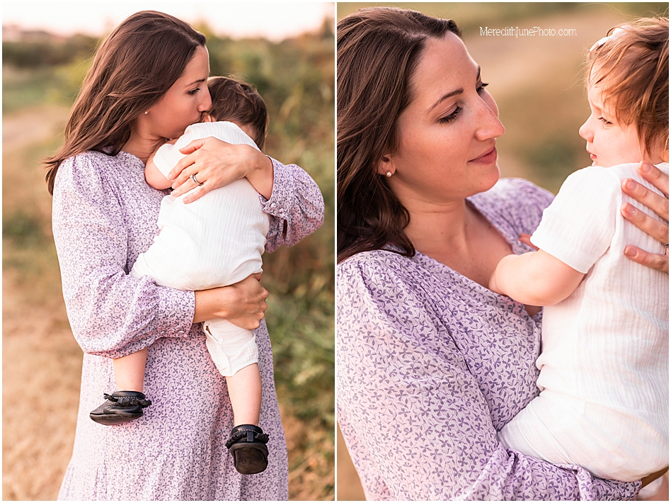 outdoor family photos with mom and baby in Charlotte area