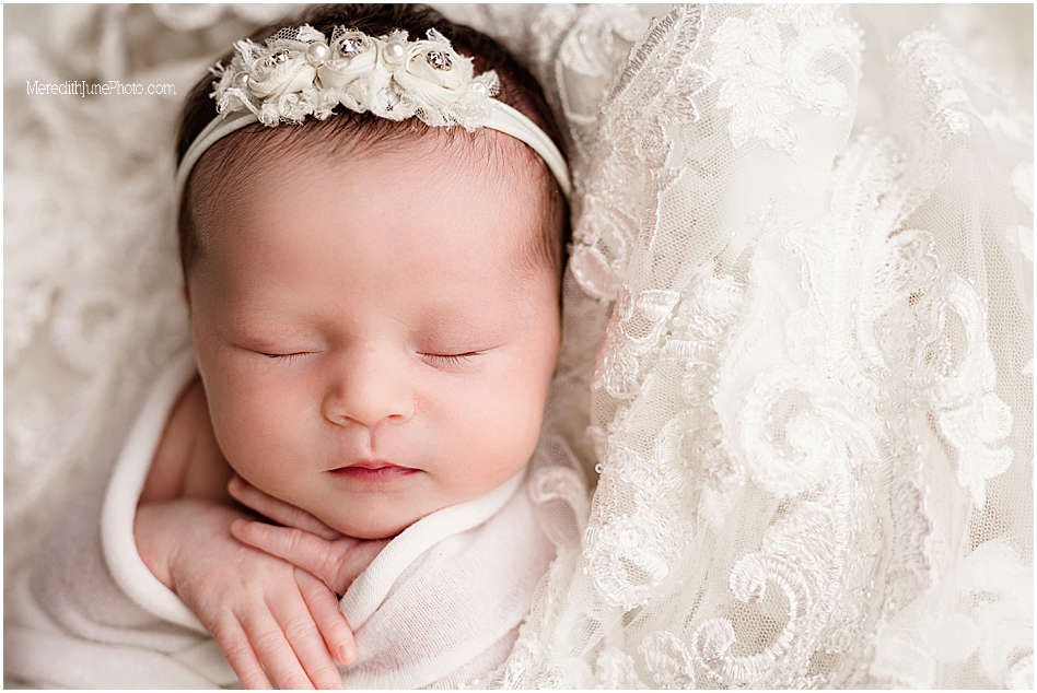 beautiful newborn baby girl photo shoot by MJP in Charlotte area