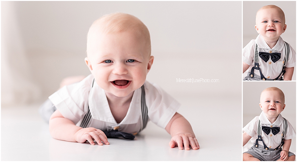 6 month milestone photo shoot for baby boy my Meredith June Photography