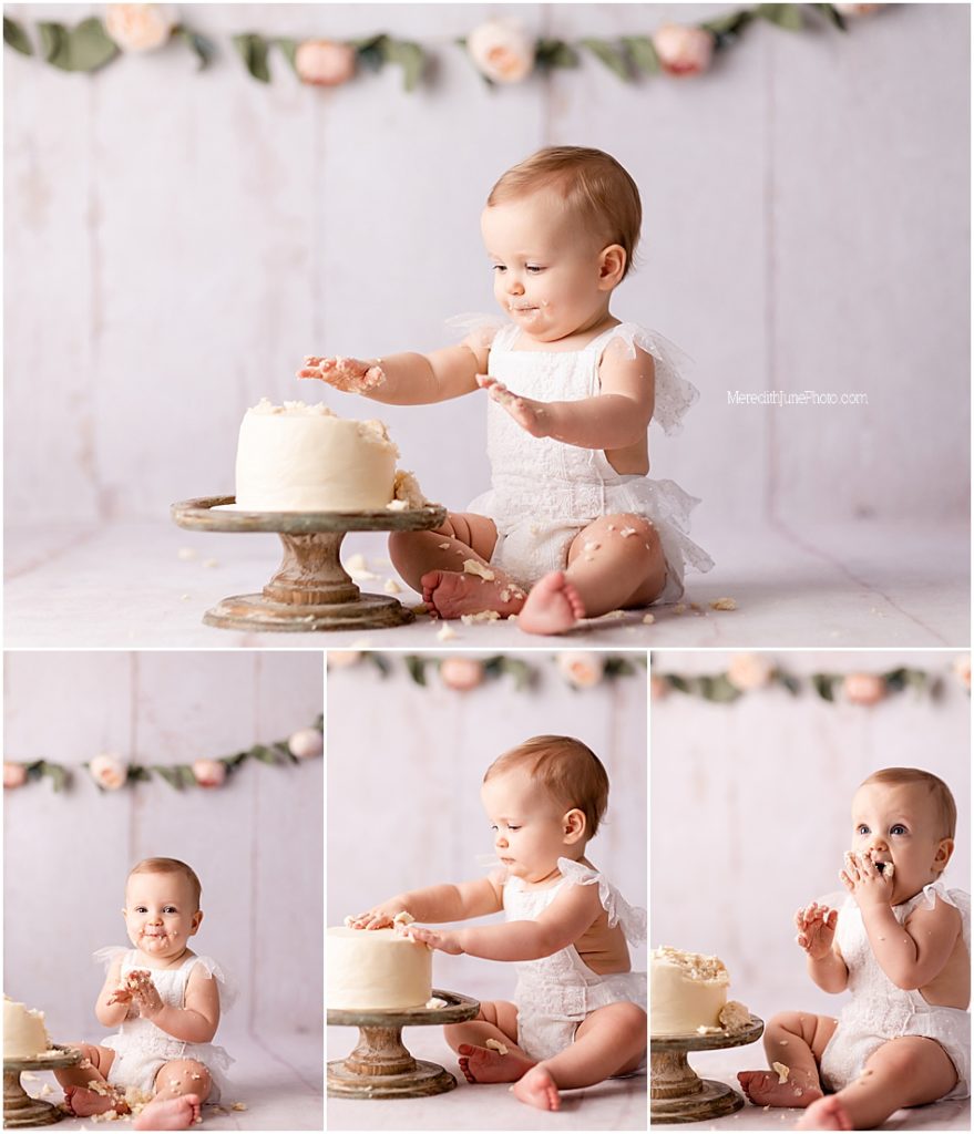 The Sweetest Baby Girl  First Birthday Cake Smash in Charlotte Area