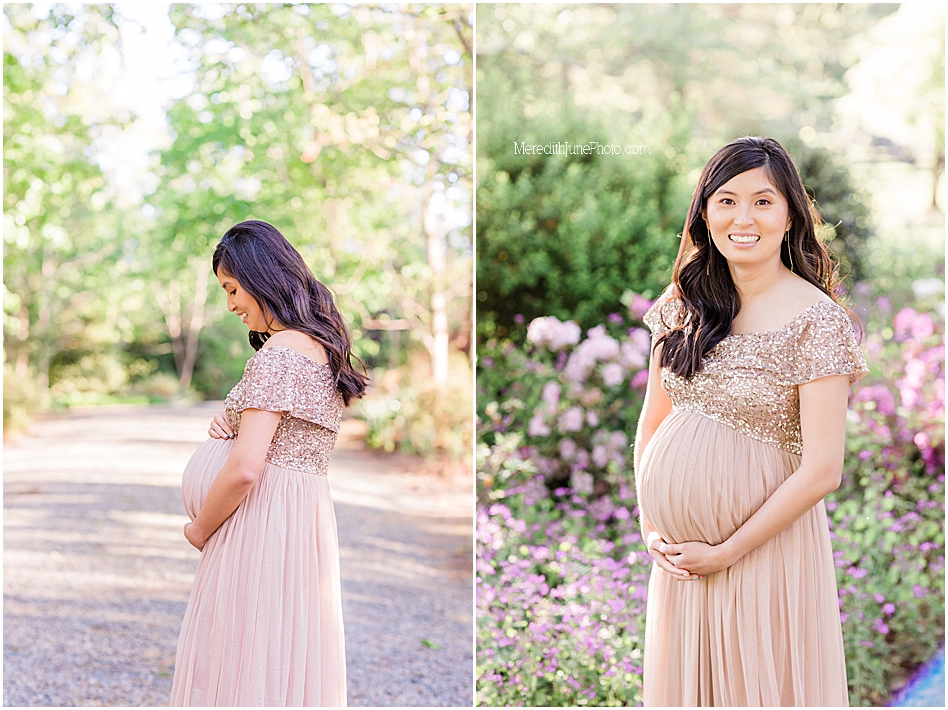 outdoor pregnancy photo shoot at morning glory farm in charlotte nc