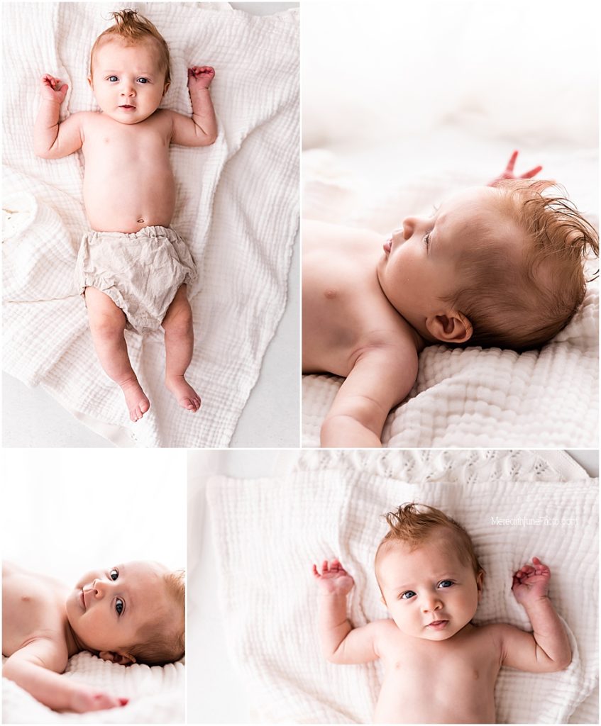 milestone photo shoot for 3 month old by MJP in Charlotte NC