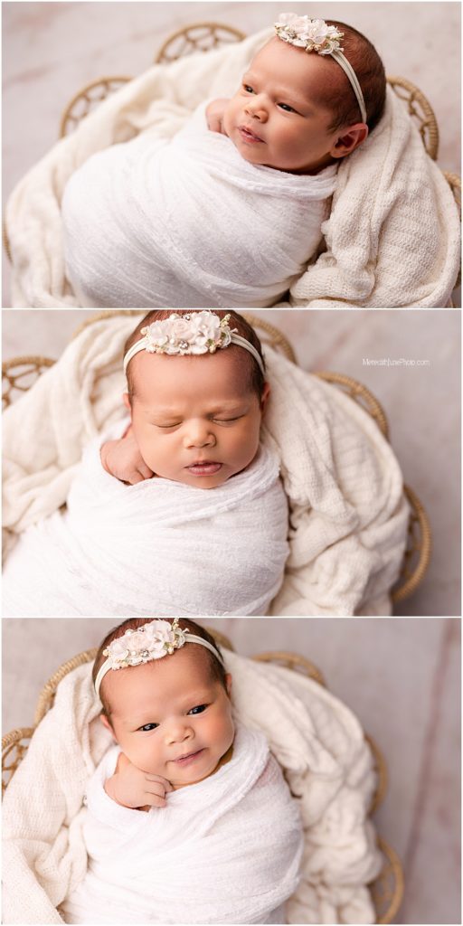 gorgeous newborn baby girl photo session at meredith june photography in Charlotte, NC