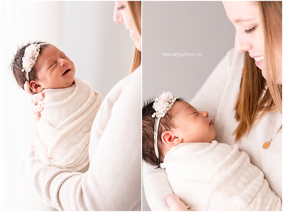 newborn baby girl with mom picture ideas by MJP in charlotte nc