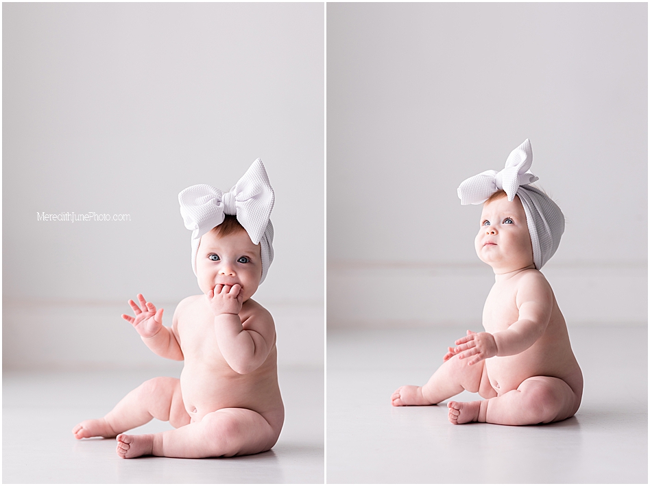 bright and airy 6 month milestone photo session 