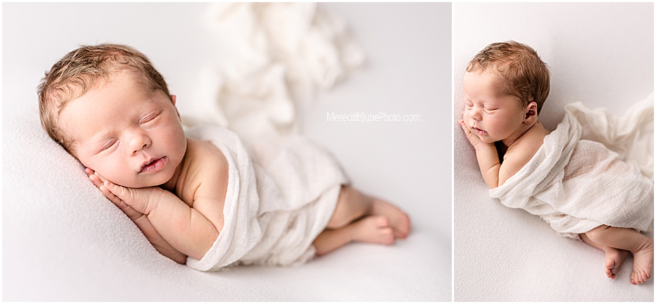 bright and airy newborn baby boy photos at Meredith June Photography in Charlotte, NC