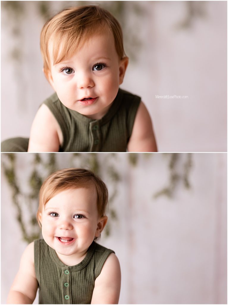 greenery styled first birthday session for baby boy 