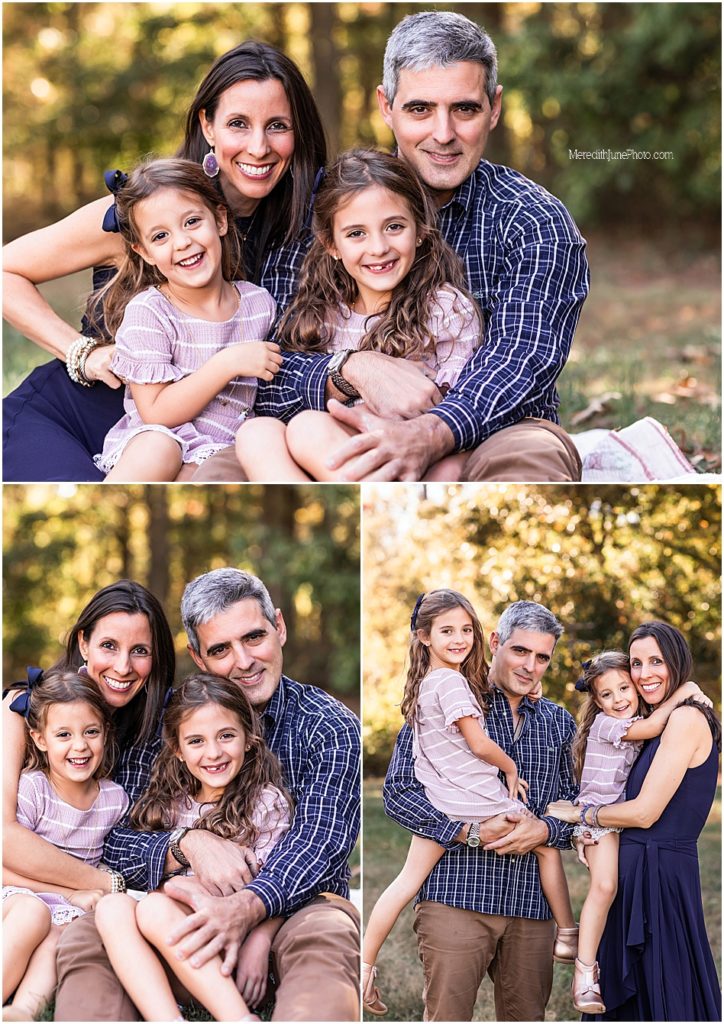 The Karahgounis family of four outdoor photos by meredith june photography in charlotte nc